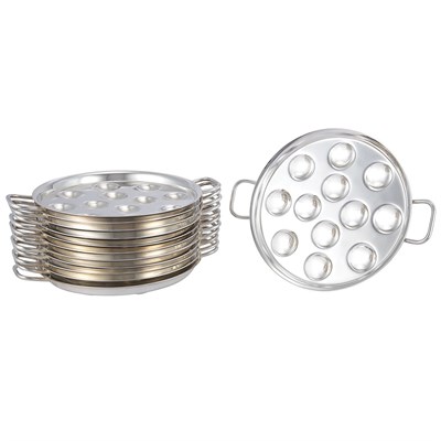 Lot 1111 - Set of Twelve Silver Plated Escargot Plates...