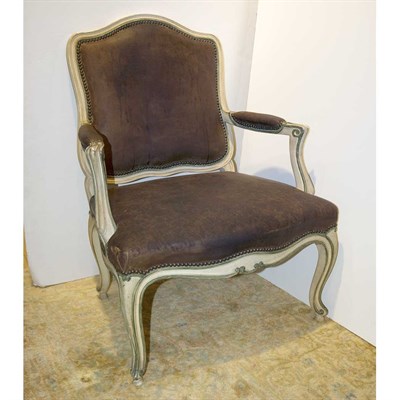 Lot 567 - Pair of Louis XV Style Painted Fauteuils