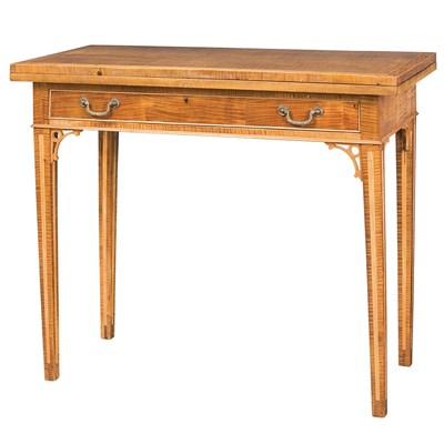Lot 1437 - Neoclassical Style Inlaid Mahogany Fold Over...