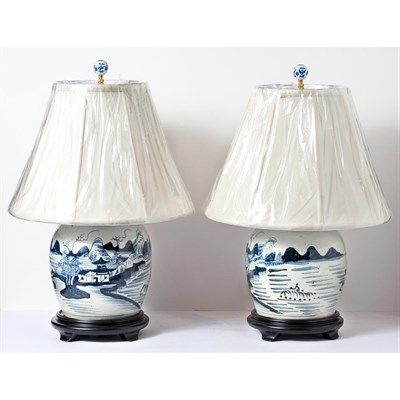 Lot 220 - Pair of Chinese Blue and White Porcelain...