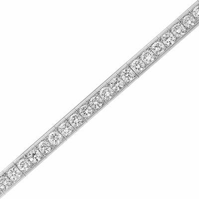 Lot 225 - Platinum and Diamond Straightline Bracelet