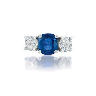 Lot 483 - Platinum, Sapphire and Diamond Ring