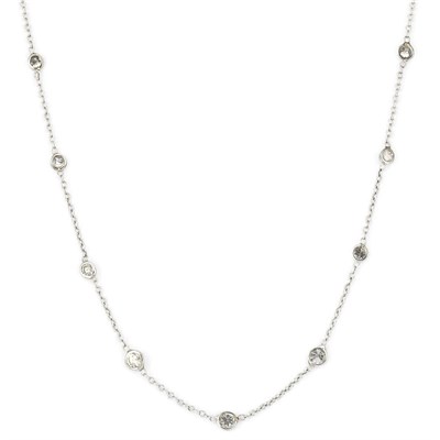 Lot 750 - White Gold and Diamond Pendant Chain Necklace