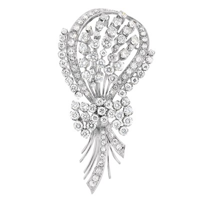 Lot 90 - White Gold and Diamond Bouquet Brooch