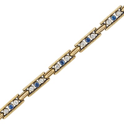 Lot 41 - Gold, Diamond and Sapphire Bracelet