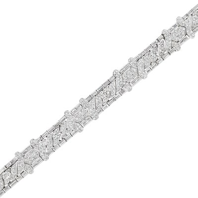 Lot 485 - Platinum and Diamond Bracelet