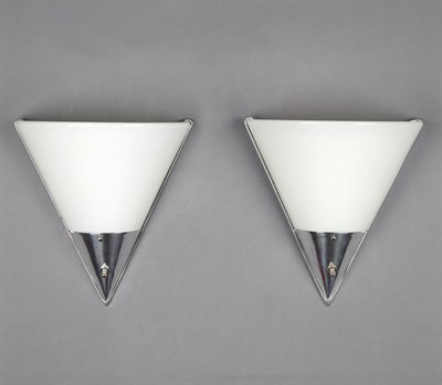 Lot 1476 - Two Pairs of Art Deco Style Chromed Metal and...