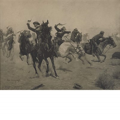 Lot 101 - Charles Schreyvogel BREAKING THROUGH THE...