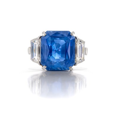 Lot 487 - Platinum, Sapphire and Diamond Ring