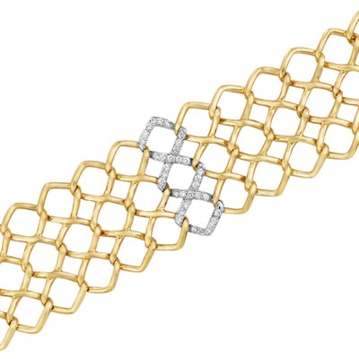 Lot 443 - Gold, Platinum and Diamond Bracelet, Tiffany & Co., Paloma Picasso