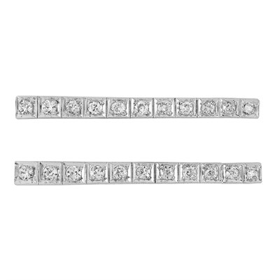 Lot 87 - Pair of Platinum and Diamond Barrettes