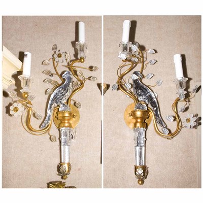 Lot 345 - Pair of French Style Gilt-Metal and Glass...