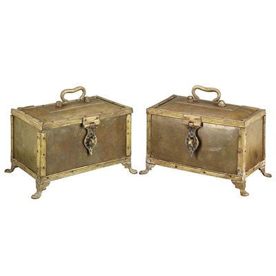 Lot 352 - Two Metal Lock Boxes Height of taller 7 inches,...