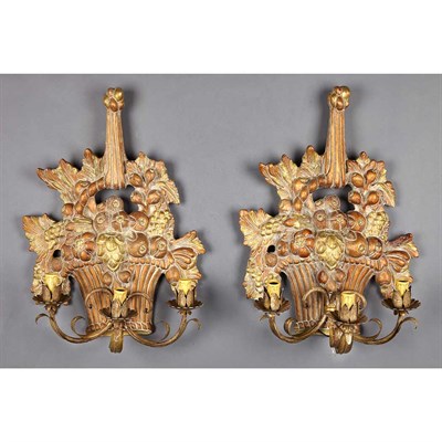 Lot 1397 - Pair of French Provincial Style Painted...