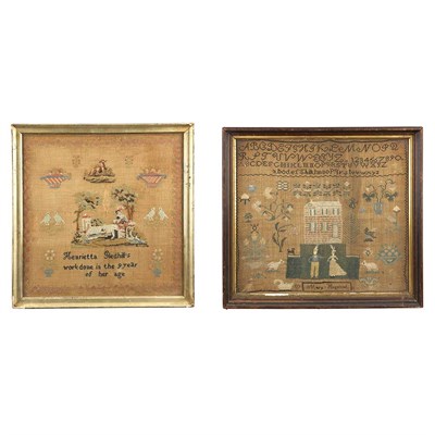Lot 134 - American Needlework Sampler Worked by Mary...
