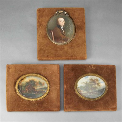 Lot 1405 - Group of Three Framed Miniature Paintings