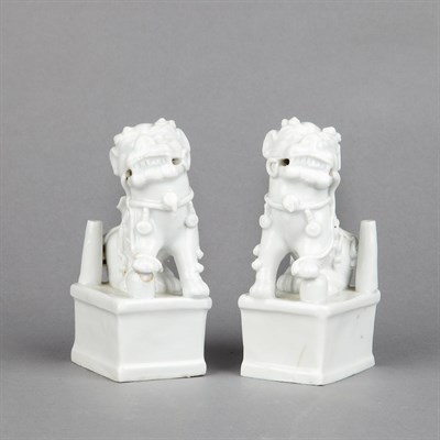 Lot 230 - Pair of Chinese Blanc-de-Chine Porcelain...