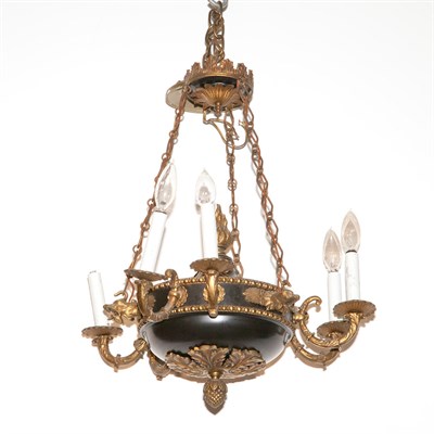 Lot 299 - Empire Style Gilt-Metal and Black Painted...