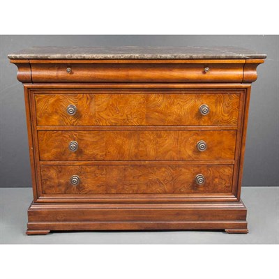 Lot 394 - Louis XVI Style Mahogany and Fruitwood Chest...