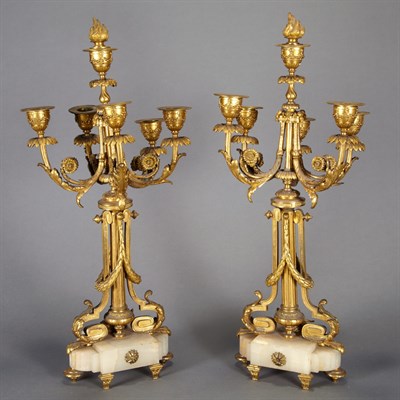 Lot 223 - Pair of Louis XVI Style Gilt-Bronze and Onyx...