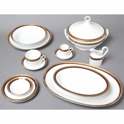 Lot 321 - Ginori Gilt Decorated Porcelain Partial Dinner...
