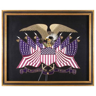Lot 124 - Sailor's Souvenir Embroidered Picture Late...