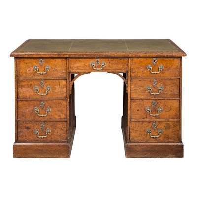 Lot 215 - Victorian Burr Walnut Desk Height 30 inches,...