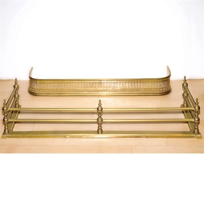 Lot 191 - Two Brass Fire Fenders Length of larger 42...