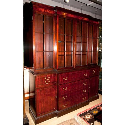 Lot 179 - George III Style Mahogany Breakfront Secretary...