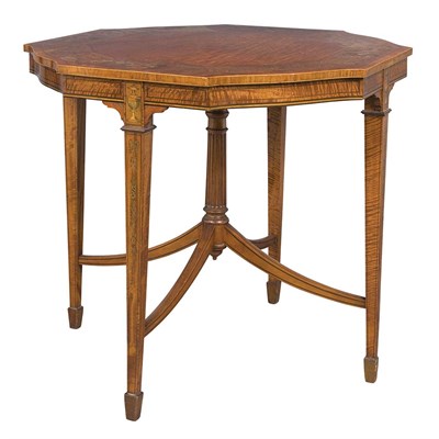 Lot 1371 - Edwardian Style Satinwood Center Table Height...