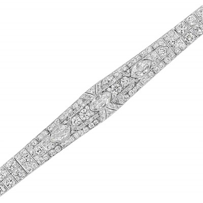 Lot 479 - Art Deco Platinum and Diamond Bracelet
