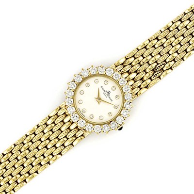 Lot 452 - Gold and Diamond Wristwatch, Baume & Mercier