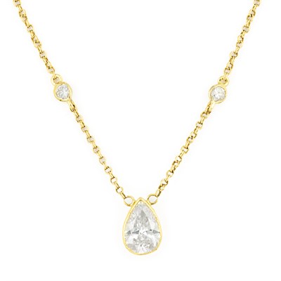 Lot 229 - Gold and Diamond Chain Pendant-Necklace