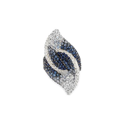 Lot 787 - White Gold, Diamond and Sapphire Ring