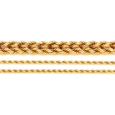 Lot 36 - Gold Bracelet, Tiffany & Co., and Two Gold Rope-Twist Chain Necklaces