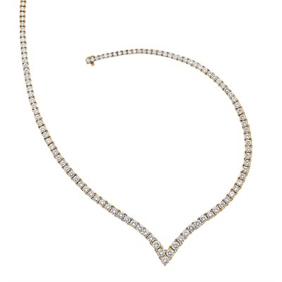 Lot 445 - Gold and Diamond Necklace