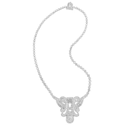 Lot 489 - Platinum and Diamond Necklace