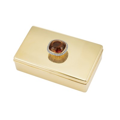 Lot 268 - Gold, Citrine and Diamond Box, Tiffany & Co.