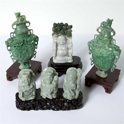 Lot 548 - Pair of Chinese Hardstone Vases Height 8 1/2...