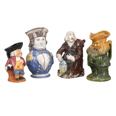 Lot 1242 - Group of English Pottery Toby and Other Jugs...