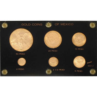 Lot 218 - Mexico, Six-Piece Gold Type Set Nice Almost...