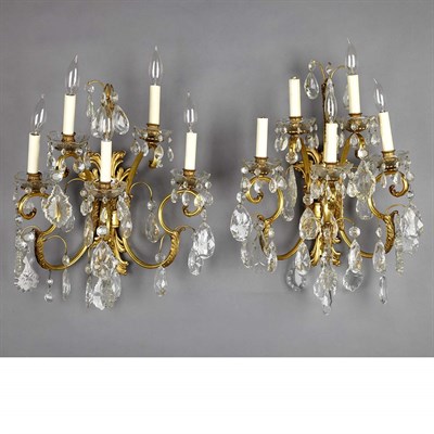 Lot 1398 - Pair of Louis XVI Style Gilt-Metal and Glass...