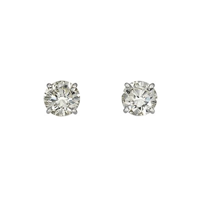 Lot 402 - Pair of White Gold and Diamond Stud Earrings