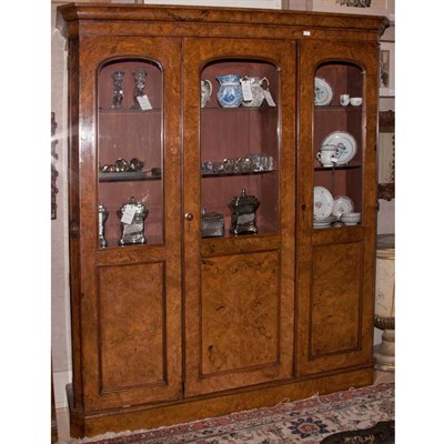 Lot 231 - English Burl-Wood Bookcase 19th Century Height...