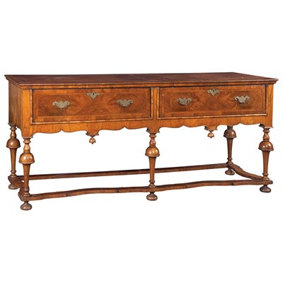 Lot 100 - William And Mary Style Walnut Sideboard Height...