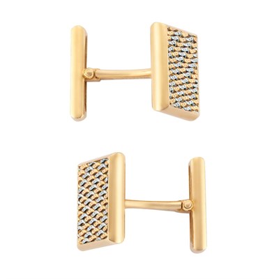 Lot 197 - Pair of Two-Color Gold Cufflinks, Tiffany & Co.