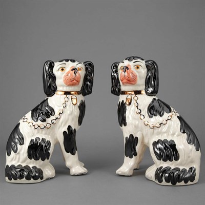 Lot 1259 - Pair of Staffordshire Figures of Dogs Height...