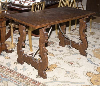 Lot 293 - English Oak Trestle Table Height 30 inches,...