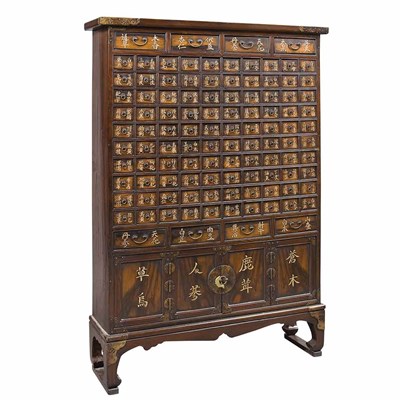 Lot 1194 - Chinese Hardwood Spice Chest Height 62 inches,...