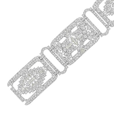 Lot 508 - Art Deco Platinum and Diamond Bracelet